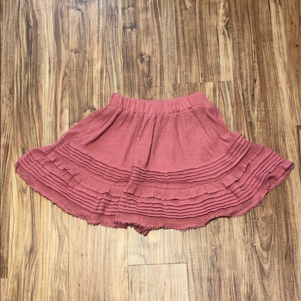 Mustard Seed Womens medium 8 10 skirt  Dusty Pink Mini gauze shorts embellished